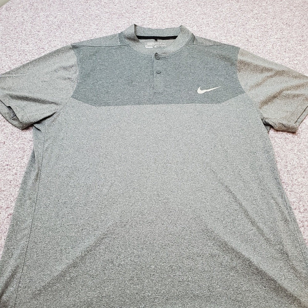 Nike Golf Modern Fit Dri-Fit Mens Gray Snap Shirt - Size XL - Picture 3 of 8